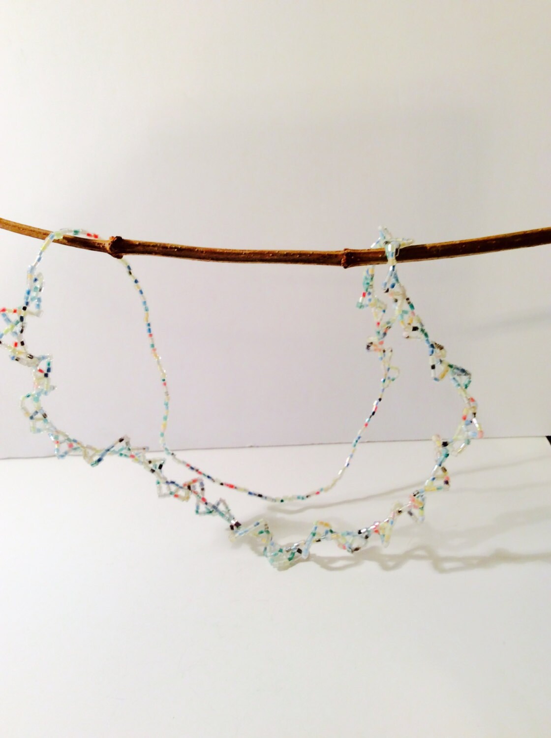 Pastell Kette, Frühling Sommer, Oglala Schmetterling Stich, Jeriaielloartstore, Ooak Rüschen Schmuck, Geschenk Für Sie, Teen Oder Tween von JeriAielloartstore