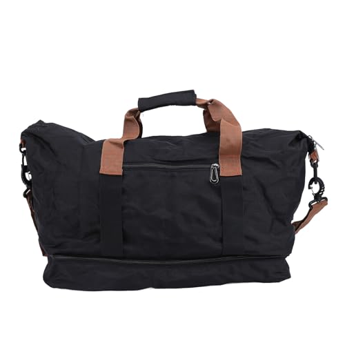 Reisetasche Jerliflyer, wasserdichte Oxford-Stoff-Wochenendtasche mit Trocken- und Nasstrennung, Sport-Sporttasche mit Schultergurt für Damen und Herren (Black) von Jerliflyer