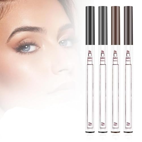 2er-Pack wasserfester 3D Magic Eyebrow Pencil, Präzisions-Augenbrauenstift mit vier Spitzen, lang anhaltender und schlanker Microblading-Augenbrauenstift (Mixed color-4PCS) von Jerpsen