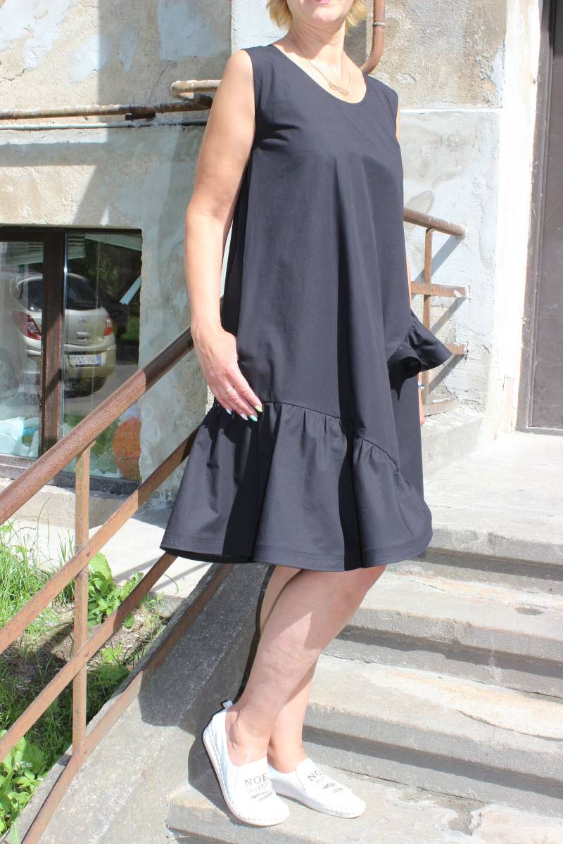 Ärmelloses Sommerkleid, Mittellang, Damen-Freizeitkleid, Großes Kleid, Hochzeitsgastkleid von JershovaDress