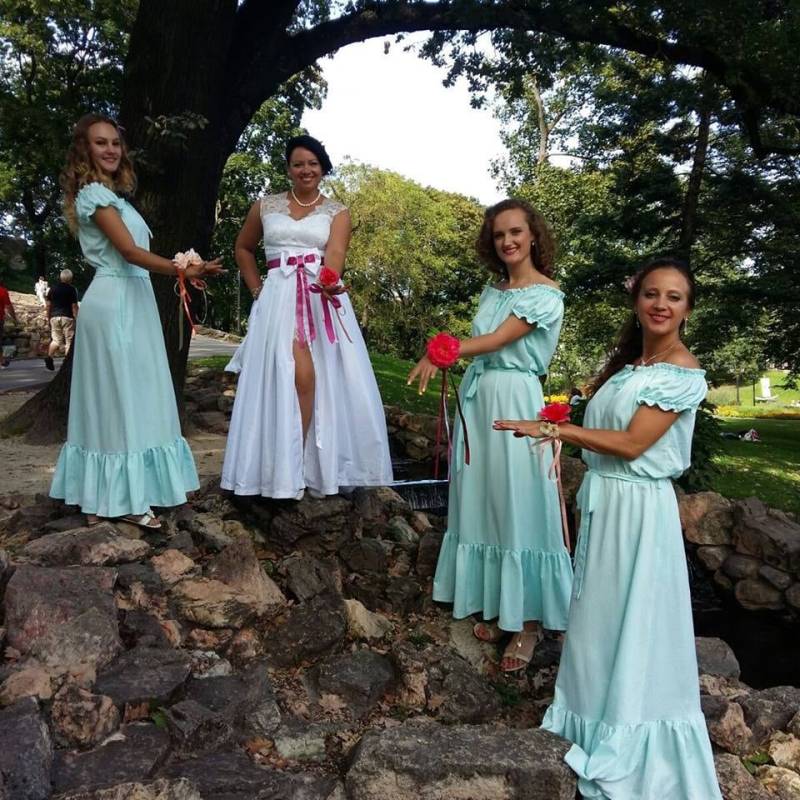 Hochzeitskleid Brautjungfern Blauer Himmel, Летнее Латье, Rüschenkleid, Sommerkleid von JershovaDress