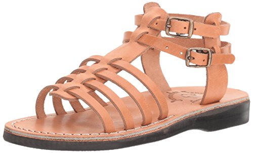 Leah Gladiator-Sandalen aus Leder für Damen, Hellbraun, 37 EU von Jerusalem Sandals