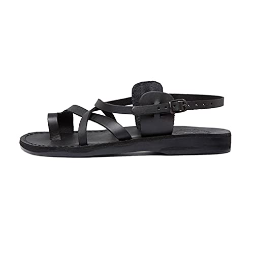 Jerusalem Sandals Herren The Good Shepard Schnalle Zehenring Sandale, Schwarz (schwarz), 43 EU von Jerusalem Sandals