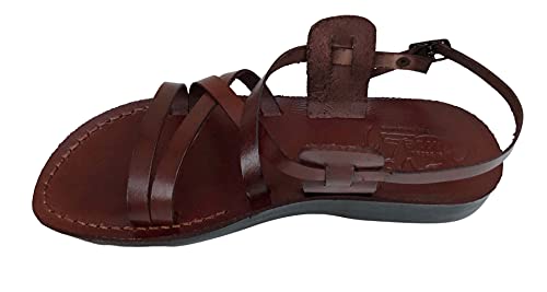 Jerusalem Leder Sandalen römischer Stil 02 (numeric_41), Dunkelbraun von Jerusalem