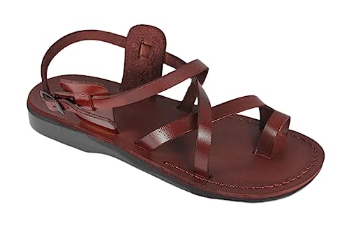 Klassische Ledersandalen Jesus, Braun (braun), 41 EU von Jerusalem