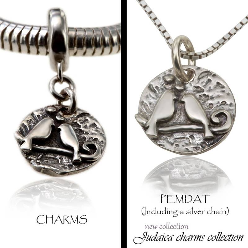 Der Liebesvogel | True Love in Sterling Silber Charm Oder Anhänger von JerusalemStoneJewel