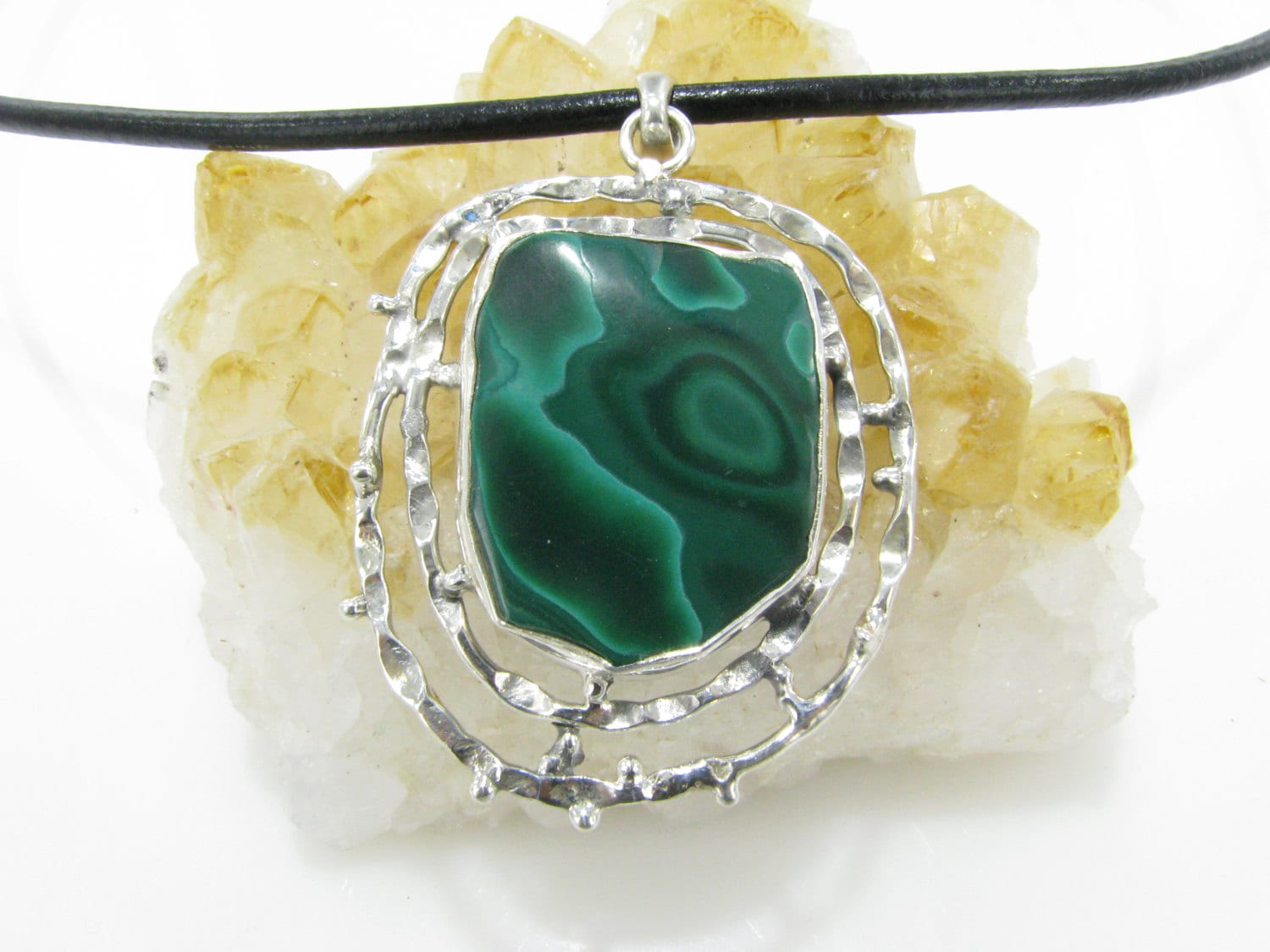 Form Malachit Silber Anhänger-Freie Lieferung Frei Haus Form Malachit Silber Anhänger-Freie Lieferung Frei Haus von JerusalemStoneJewel