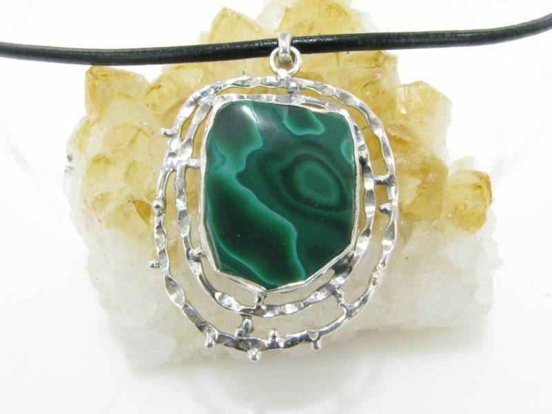 Form Malachit Silber Anhänger-Freie Lieferung Frei Haus Form Malachit Silber Anhänger-Freie Lieferung Frei Haus von JerusalemStoneJewel
