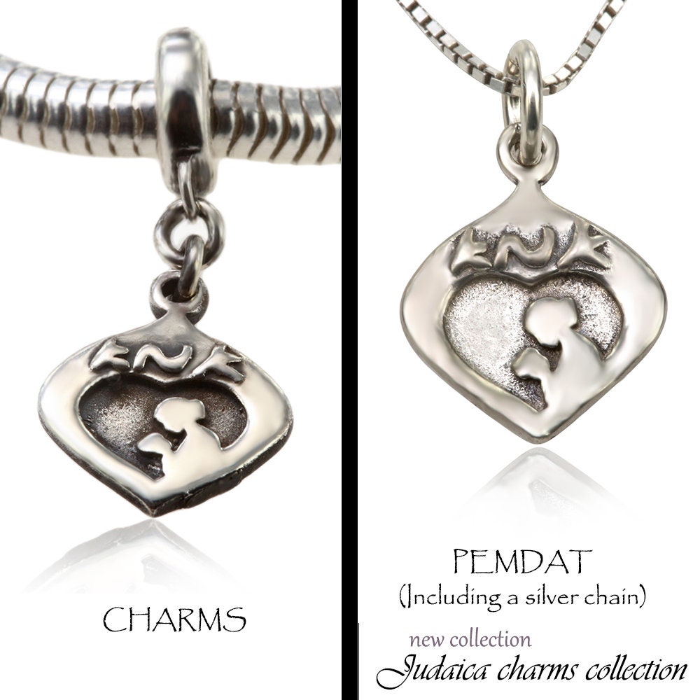 Mutterliebe-Charm Aus Sterlingsilber, Charm Oder Anhänger Mutterliebe-Charm Aus Sterlingsilber, Charm Oder Anhänger von JerusalemStoneJewel
