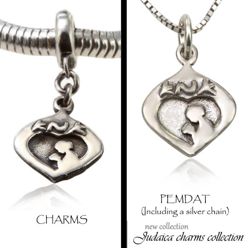 Mutterliebe-Charm Aus Sterlingsilber, Charm Oder Anhänger Mutterliebe-Charm Aus Sterlingsilber, Charm Oder Anhänger von JerusalemStoneJewel