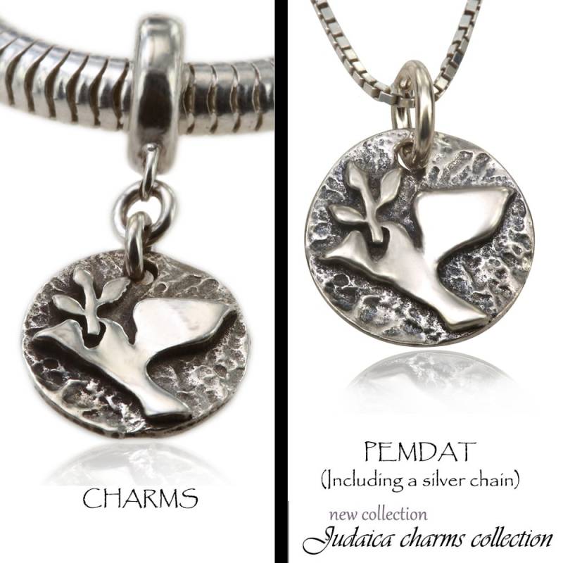 Peace-Charm Aus Sterlingsilber, Charm Oder Anhänger von JerusalemStoneJewel