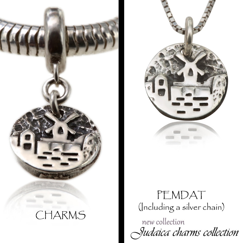 Windmühle Von Montefiore | Jerusalem in Sterling Silber Charm Oder Anhänger Windmühle Von Montefiore | Jerusalem in Sterling Silber Charm Oder Anhänger von JerusalemStoneJewel