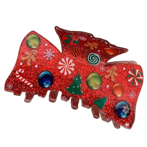 Haarspangen mit weihnachtlichem Element, langlebige Haar-Accessoires, bequeme Urlaubs-Haarkrallen, glitzernde Haarklammern für Kinder, niedliche Strass-Haarkrallen, bequem für Kinder und Erwachsene von Jeruytgh
