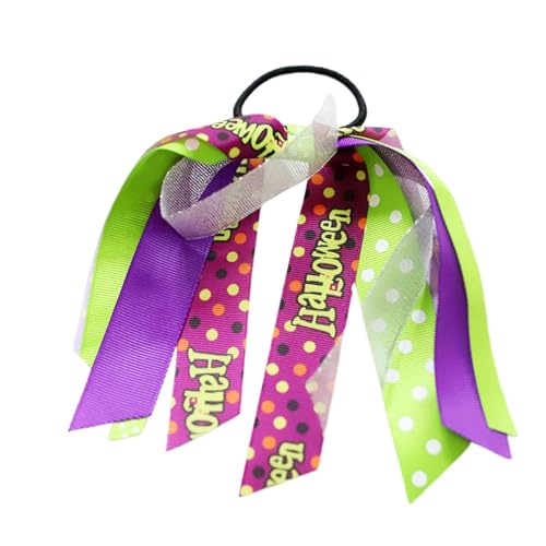 Halloween-Haargummis | Mädchen-Haargummis | Mädchen-Schleife | Kürbisband-Haargummis | Pferdeschwanz-Halter | Lastic Pferdeschwanz-Halter für Halloween-Dekoration von Jeruytgh