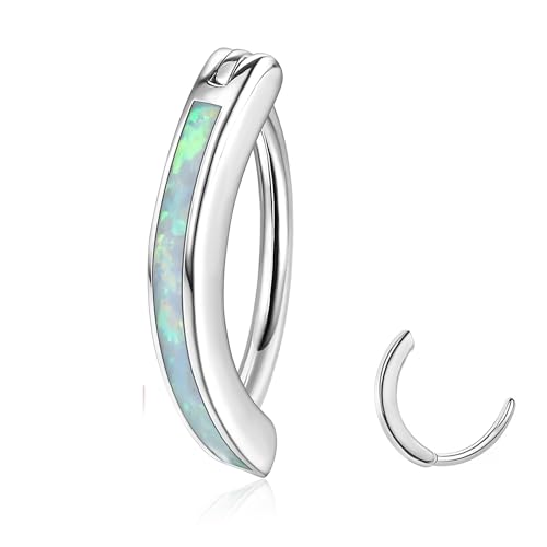 JeryWe 14G Bauchnabelpiercing Ring für Frauen Edelstahl CZ Opal Liebe Herzform Körperschmuck Clicker Piercing Bauchnabel(Stil2-Opal) von JeryWe