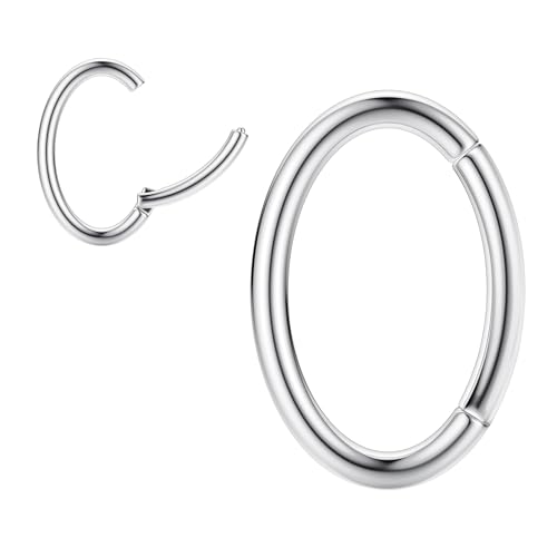 JeryWe 14G Clicker Bauchnabelpiercing Ring Chirurgenstahl für Damen Bauchnabel Piercing Nabelpiercing Helix Septum Conch Tragus Ohr Piercing Ring Körper Piercing Silber von JeryWe