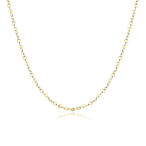 JeryWe 14K Gold Zierliche Halskette Trendy Disc Kette Halskette für Frauen Teengirls Schmuck Geschenke von JeryWe