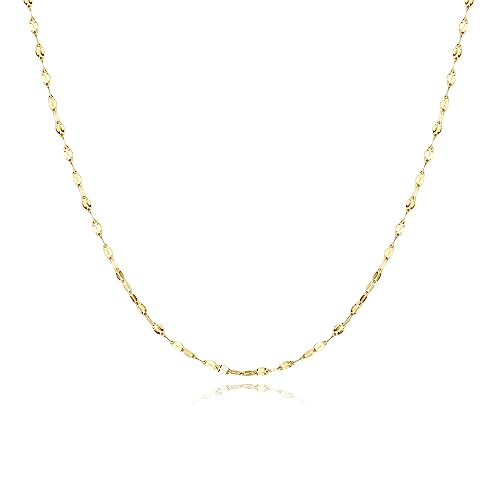 JeryWe 14K Gold Zierliche Halskette Trendy Lip Chain Halskette für Frauen Teengirls Schmuck Geschenke von JeryWe