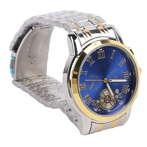Jerys Business-Uhr, Wasserdicht, Rostfrei, Stilvoll, 1180-mAh-Akku, Einfache Herrenuhr mit Armbandzieher für den Täglichen Gebrauch. (Gold) von Jerys