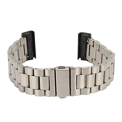 Jerys Ersatz-Uhrenarmband, Leicht zu tragen. Entfernen Sie Es Fest verschlossen. Glattes, Feines Polieren. Verstellbares Uhrenarmband aus Edelstahl mit 2 Druckknöpfen Außen (Silber) von Jerys