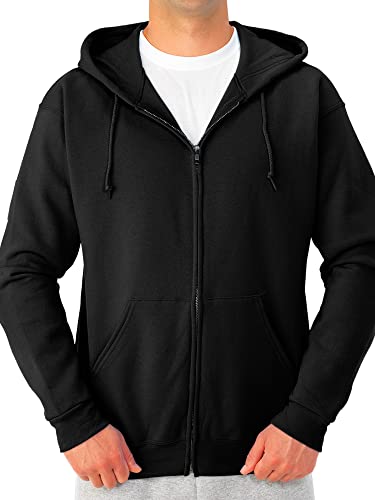 Jerzees Herren Nublend Fleece-Hoodies & Sweatshirts, Baumwollmischung, Größen S-3X Kapuzenpullover, Voller Reißverschluss-Schwarz, XXX-Large von Jerzees