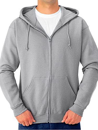 Jerzees Herren Fleece-Hoodie mit durchgehendem Reißverschluss Kapuzenpullover, Athletic Heather, Small von Jerzees