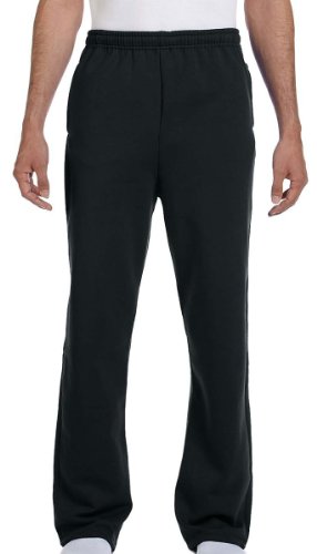 Jerzees Herren NuBlend Fleece Jogginghose mit Taschen Relaxed Fit Baumwollmischung, Schwarz, XXL von Jerzees