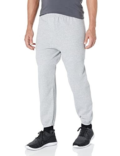 Jerzees Herren Nublend Fleece-Jogginghose mit Elastischer Unterseite, Lockere Passform, Baumwollmischung Trainingshose, Meliert, Grau, Groß von Jerzees