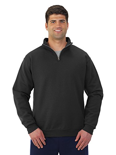 Jerzees Mens Quarter-Zip Cadet Collar Sweatshirt (995M) -Black -XL von Jerzees