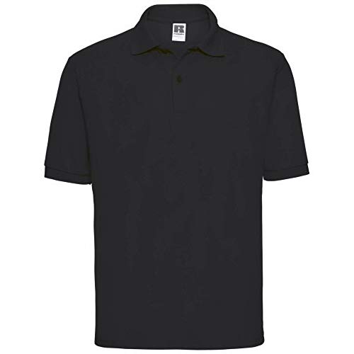 Russel Herren Klassik Kurzarm Polycotton Polo Shirt (XL) (Schwarz) von Jerzees Colours