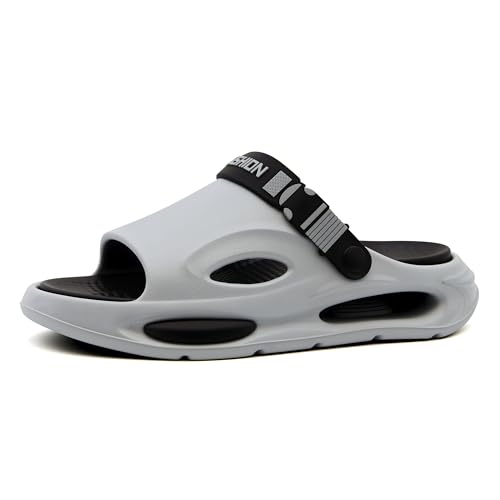 Jerzmy Cloud Slides Herren-Sandalen, ultra-gepolstert, bequeme Herren-Hausschuhe, Fußgewölbeunterstützung, Sport-Sandale mit Rückenriemen, offene Zehen, Schuhe für drinnen und draußen, Strand, Garten Jerzmy Cloud Slides Herren-Sandalen, ultra-gepolstert, bequeme Herren-Hausschuhe, Fußgewölbeunterstützung, Sport-Sandale mit Rückenriemen, offene Zehen, Schuhe für drinnen und draußen, Strand, Garten von Jerzmy