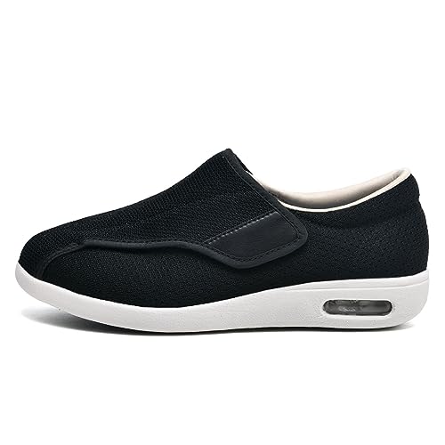 Jesajemi Damenschuhe weite schuhe breite füße damen verbandsschuhe damen diabetiker schuhe damen extra weit(Black,37 EU) von Jesajemi