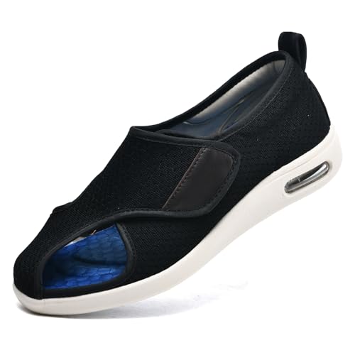 Jesajemi Diabetiker Schuhe Herren Offener Zeh Sandalen Senioren Hausschuhe Gesundheitsschuhe Herrenschuhe mit Klettverschluss Verbandsschuhe Damen(Blue,40 EU) von Jesajemi