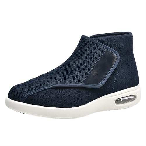 Jesajemi Schuhe für geschwollene füße, diabetiker schuhe herren polyneuropathie schuhe sportschuhe mit klettverschluss extra breite schuhe herren Boots(Blue,45 EU) von Jesajemi
