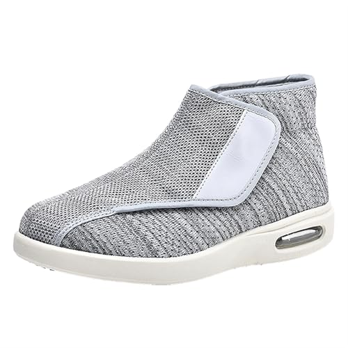 Jesajemi Schuhe für geschwollene füße, diabetiker schuhe herren polyneuropathie schuhe sportschuhe mit klettverschluss extra breite schuhe herren Boots(Light Gray,38 EU) von Jesajemi