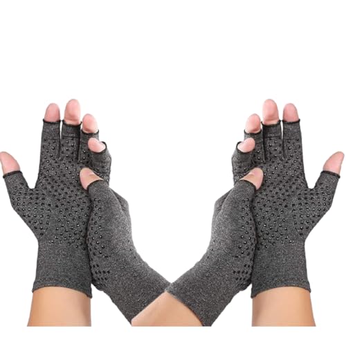Jesata Fingerlose Kompressions-Arthritis-Handschuhe für Männer und Frauen, Druckhandschuhe mit Silikonpunkten für Unterstützung und Wärme, lindert Schmerzen, Rheumatoid, Arthritis, Schwellungen und Jesata Fingerlose Kompressions-Arthritis-Handschuhe für Männer und Frauen, Druckhandschuhe mit Silikonpunkten für Unterstützung und Wärme, lindert Schmerzen, Rheumatoid, Arthritis, Schwellungen und von Jesata