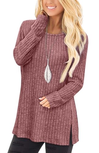 Jescakoo Damen Pullover Herbst Rundhals Langarmshirt Leichtes Oversize Sweatshirt Elegant Winter Strickpullover Hellrot XXL Jescakoo Damen Pullover Herbst Rundhals Langarmshirt Leichtes Oversize Sweatshirt Elegant Winter Strickpullover Hellrot XXL von Jescakoo
