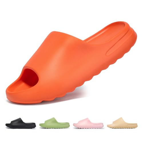 Jesindr Cozy Slides Original Herren Damen, Rutschfeste Badelatschen Latschen, Weich Wolken Wolkenschuhe, Unisex Gummi Cloud Slippers Sommer Beach Slide Sandalen, Orange, 39 EU von Jesindr