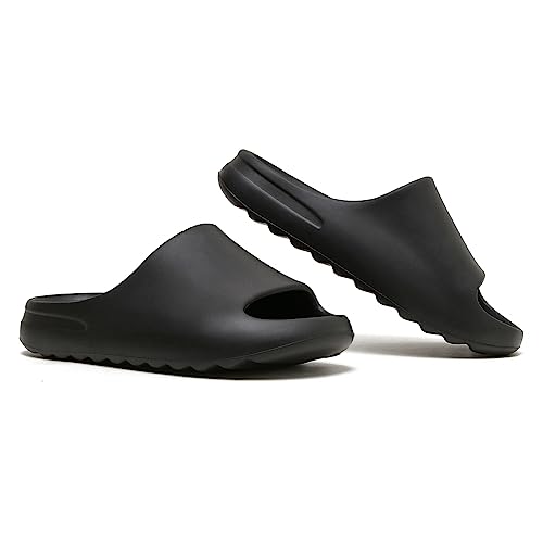 Jesindr Cozy Slides Original Herren Damen, Rutschfeste Wolken Weich Badeschlappen Badelatschen, Gummi Cloud Slippers Wolkenschuhe Sommer Beach Slide Pantoffeln, Schwarz, 42 EU von Jesindr