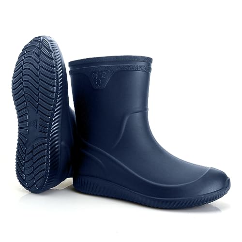 Jesindr Gummistiefel Gummischuhe Herren, Protective Wasserdicht Anti-Rutsch Neopren Regenschuhe, Blau, 39 EU von Jesindr