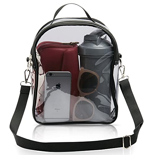 Transparente Crossbody-Tasche Stadion zugelassen Männer und Frauen für Festivals Arenen und Sportveranstaltungen, Schwarz, Schwarz Transparente Crossbody-Tasche Stadion zugelassen Männer und Frauen für Festivals Arenen und Sportveranstaltungen, Schwarz, Schwarz von Jess Luxe