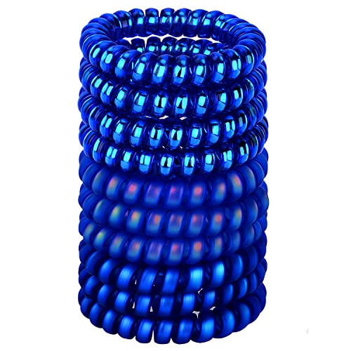 JessLab Spirale Haargummis, 10 Stück Spurlos Telefonkabel Haargummis für Pferdeschwanz, Kunststoffspulen-Haarbänder für Frauen und Mädchen, Farblich Sortiert (#10) von JessLab