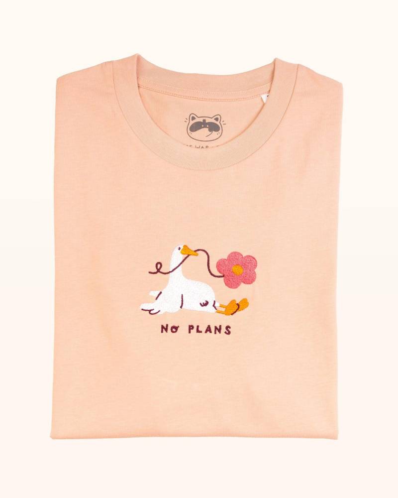 No Plans - Gans Besticktes Pfirsich T-Shirt No Plans - Gans Besticktes Pfirsich T-Shirt von JessWasHere