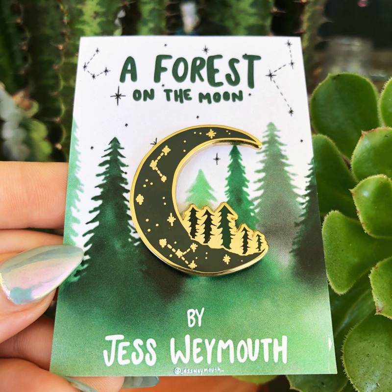 Wald Auf Dem Mond | Pin Reversnadel Emaille 1.5" von JessWeymouth