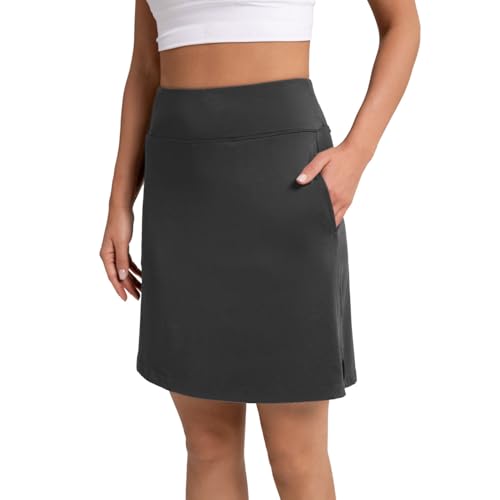 Jesself Knielang Rock mit Hose Drunter Wanderrock Damen Skort Golfrock Hosenrock Kurz Tennisrock Sportrock Sommer Fahrradrock von Jesself