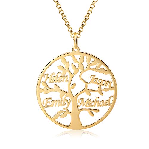 Namenskette 925 Sterling Silber Personalisierte Namen Lebensbaum Halskette Stammbaum des Lebens Anhänger mit Gravur 1-8 Namen Mutter BFF Familien Schmuck Geschenk (Gold, Kupfer) Namenskette 925 Sterling Silber Personalisierte Namen Lebensbaum Halskette Stammbaum des Lebens Anhänger mit Gravur 1-8 Namen Mutter BFF Familien Schmuck Geschenk (Gold, Kupfer) von Jessemade