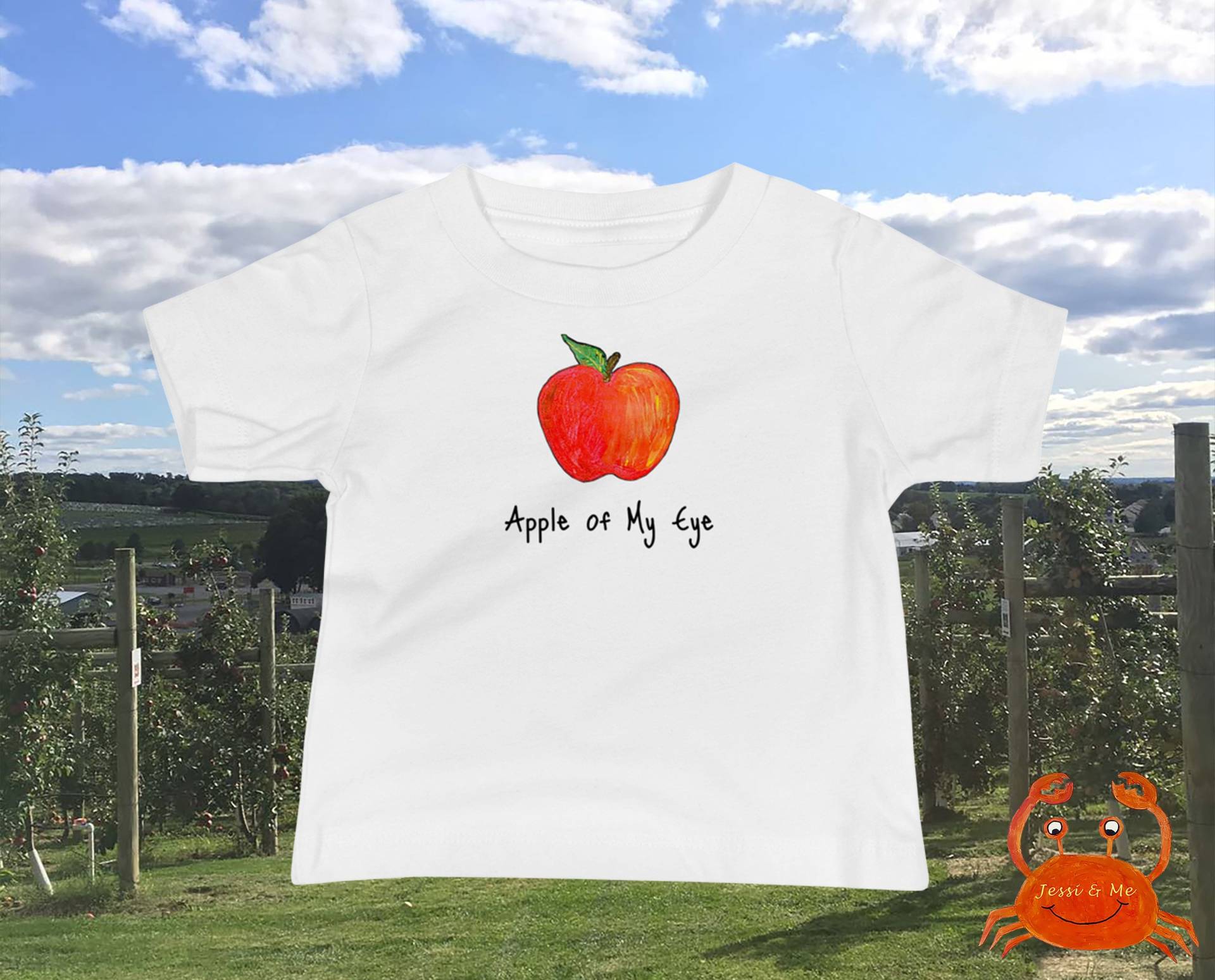 Baby Jersey Kurzärmeliges Apple T-Shirt, Süßes Und Lustiges Of My Eye Herbst Kleidung von JessiandMe