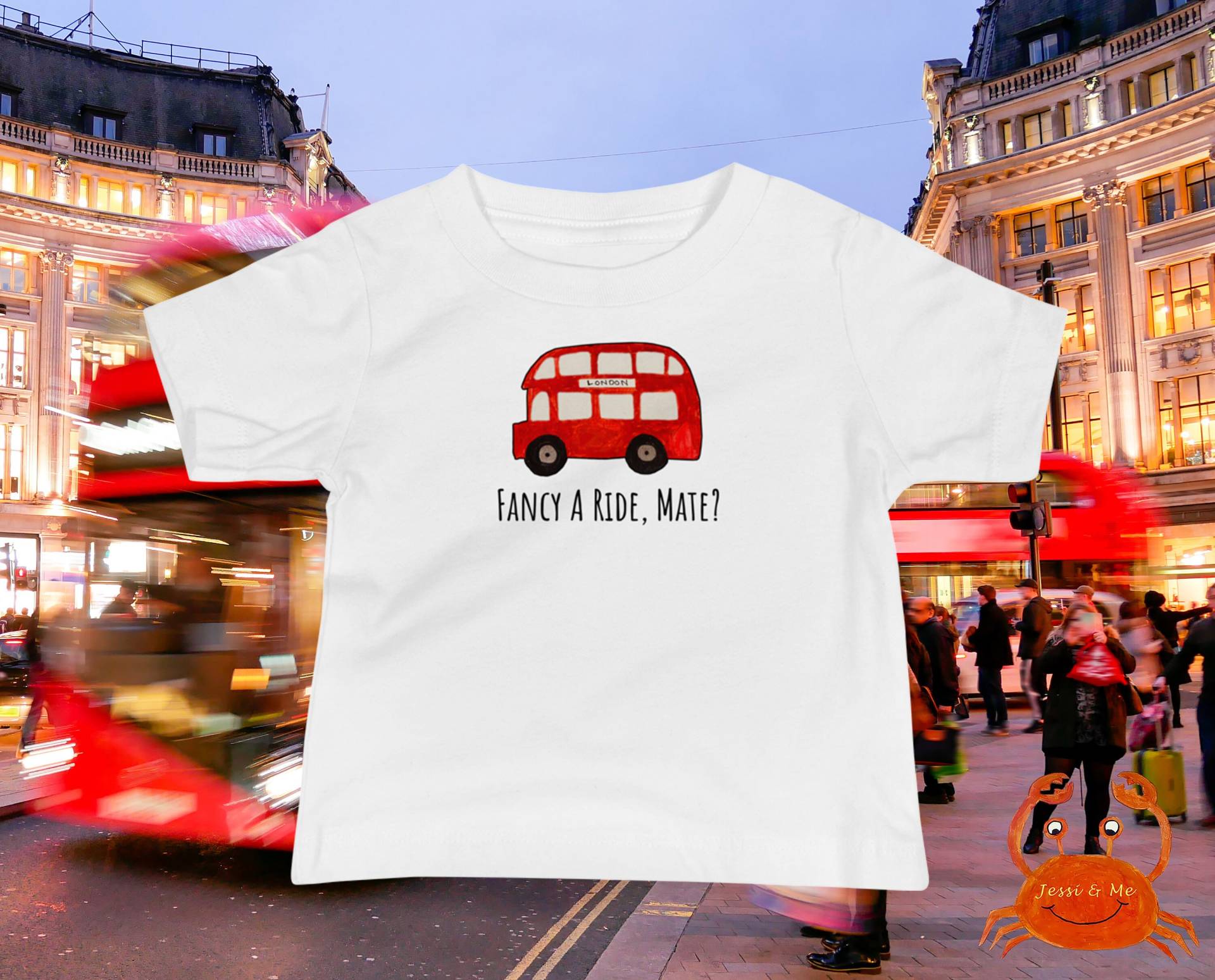 Baby Jersey Kurzärmeliges London Bus T-Shirt, Süßes Fancy A Ride Fun Und Fahrzeug Kleidung von JessiandMe