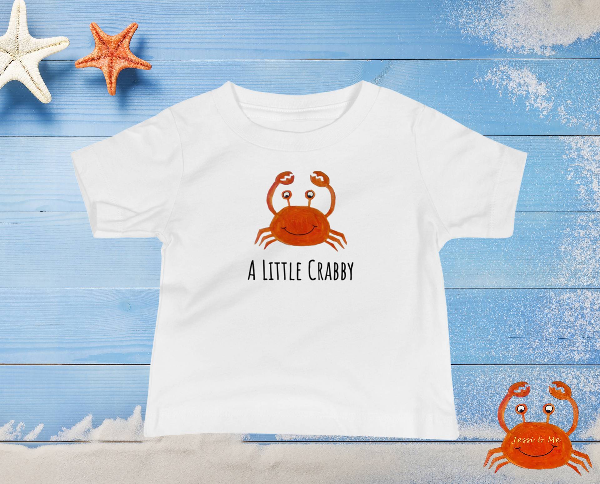 Baby T-Shirt Krabbe, Krabben T-Shirt, Süßes Sommer Krabbe von JessiandMe