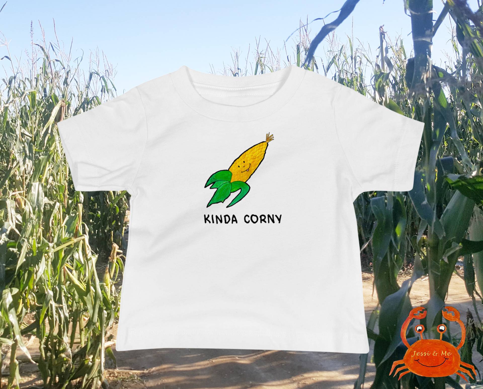 Baby T-Shirt Mais, Herbst Kinda Corny T-Shirt, Süßes Und Lustiges Corn Foodie Kleidung von JessiandMe